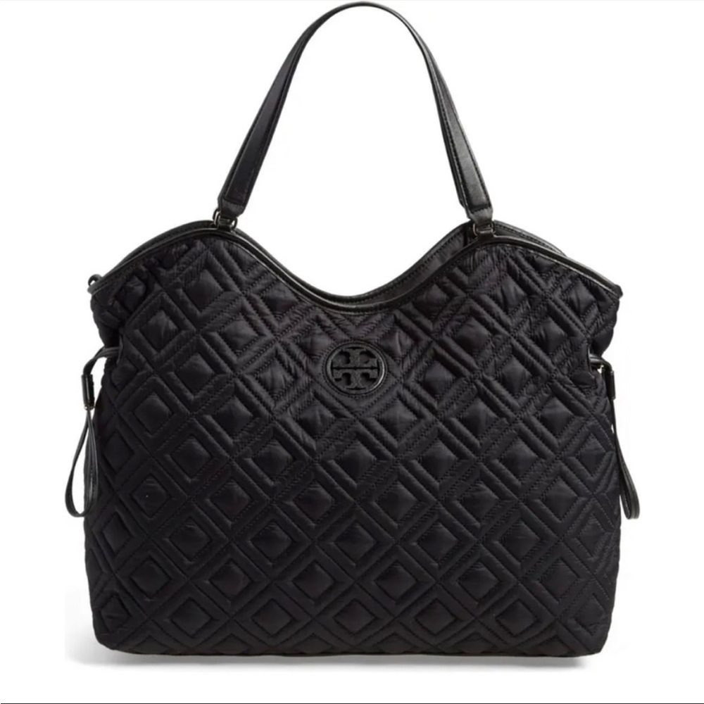 Authentic Tory Burch Quilted Slouchy Diaper Bag - Black - Very Gently Used